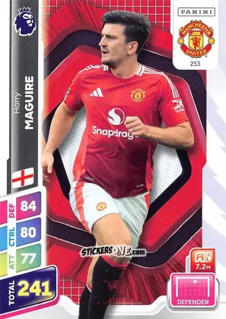Sticker Harry Maguire - English Premier League 2024-2025. Adrenalyn XL Plus
 n. 253 - Panini