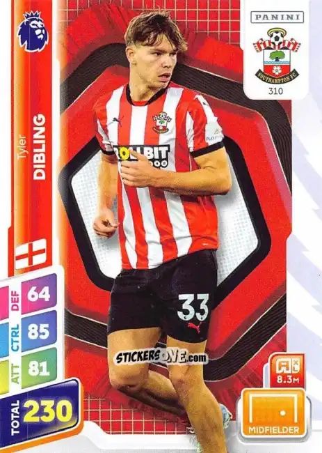 Figurina Tyler Dibling - English Premier League 2024-2025. Adrenalyn XL Plus
 n. 310 - Panini