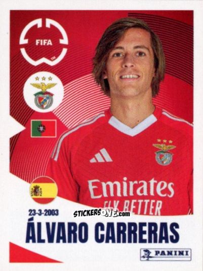 Figurina Álvaro Carreras - FIFA Club World Cup 2025
 n. 179 - Panini