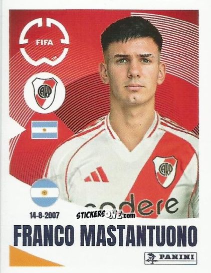 Figurina Franco Mastantuono - FIFA Club World Cup 2025
 n. 271 - Panini