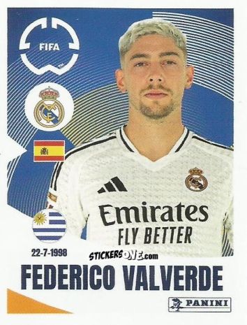 Sticker Federico Valverde - FIFA Club World Cup 2025
 n. 485 - Panini