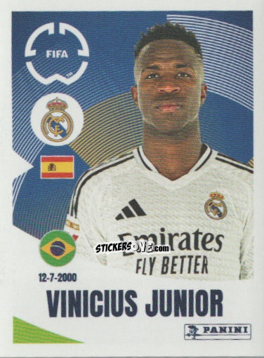 Cromo Vinícius Júnior - FIFA Club World Cup 2025
 n. 491 - Panini
