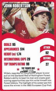 Cromo John Robertson - Nottingham Forest 30 Legendary Players
 n. 14 - Top Trumps