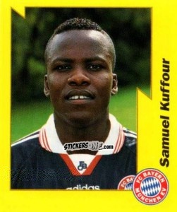 Sticker Samuel Kuffour - German Football Bundesliga 1997-1998. Final phase n. 164 - Panini