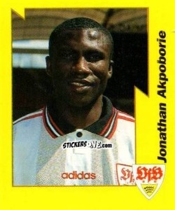 Sticker Jonathan Akpoborie - German Football Bundesliga 1997-1998. Final phase n. 226 - Panini