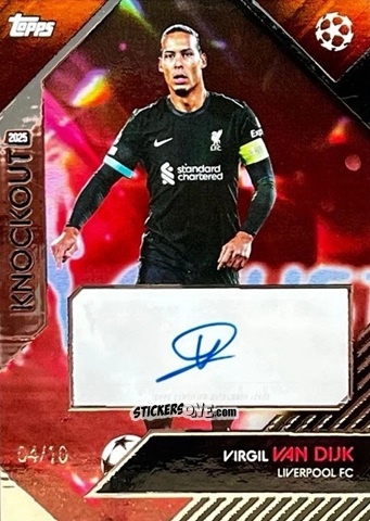 Sticker Virgil van Dijk - UEFA Club Competitions Knockout 2024-2025
 n. A18r - Topps