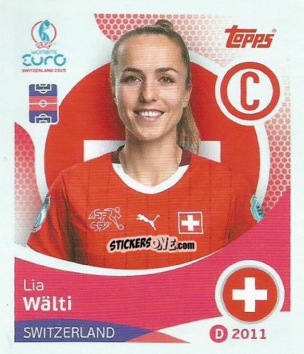 Sticker Lia Wälti - Uefa Women'S Euro 2025 n. 30 - Topps