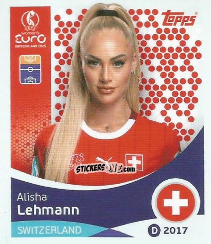 Figurina Alisha Lehmann - Uefa Women'S Euro 2025 n. 42 - Topps