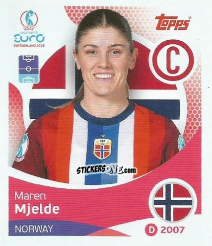 Sticker Maren Mjelde - Uefa Women'S Euro 2025 n. 46 - Topps