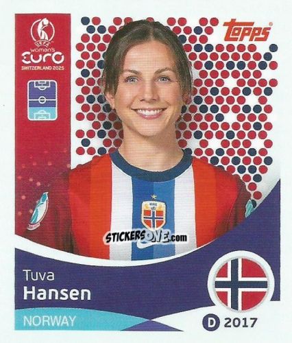Sticker Tuva Hansen - Uefa Women'S Euro 2025 n. 49 - Topps