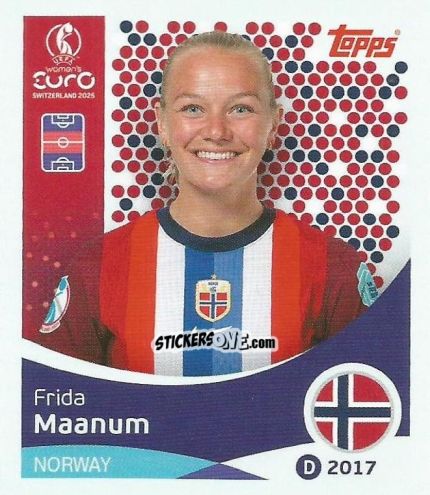 Sticker Frida Maanum - Uefa Women'S Euro 2025 n. 53 - Topps