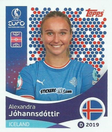 Sticker Alexandra Johannsdottir - Uefa Women'S Euro 2025 n. 70 - Topps