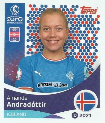 Sticker Amanda Andradottir - Uefa Women'S Euro 2025 n. 72 - Topps