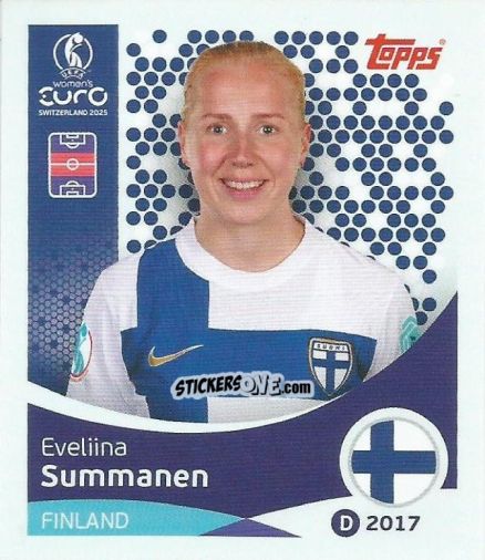 Sticker Eveliina Summanen - Uefa Women'S Euro 2025 n. 85 - Topps