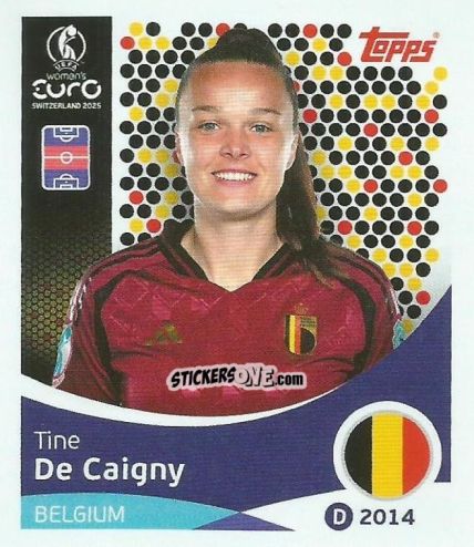Sticker Tine De Caigny - Uefa Women'S Euro 2025 n. 135 - Topps