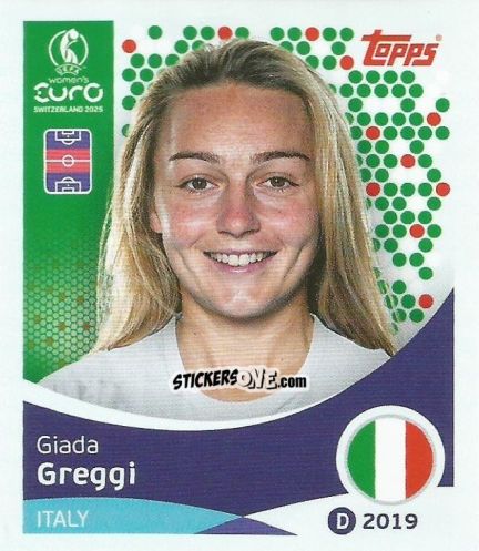 Cromo Giada Greggi - Uefa Women'S Euro 2025 n. 151 - Topps