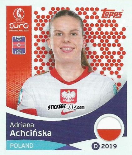Sticker Adriana Achcinska - Uefa Women'S Euro 2025 n. 198 - Topps