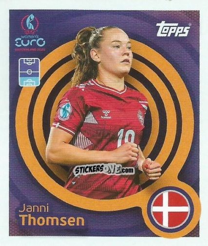 Sticker Janni Thomsen - Uefa Women'S Euro 2025 n. 205 - Topps
