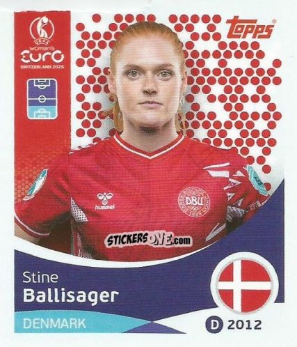 Sticker Stine Ballisager - Uefa Women'S Euro 2025 n. 212 - Topps