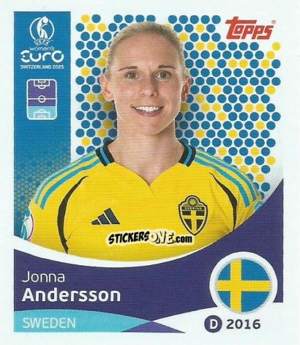 Sticker Jonna Andersson - Uefa Women'S Euro 2025 n. 226 - Topps