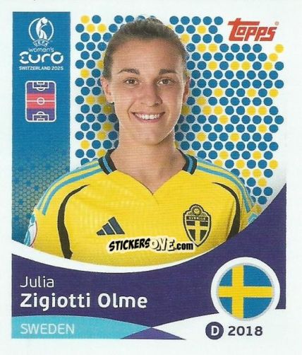 Sticker Julia Zigiotti Olme - Uefa Women'S Euro 2025 n. 230 - Topps