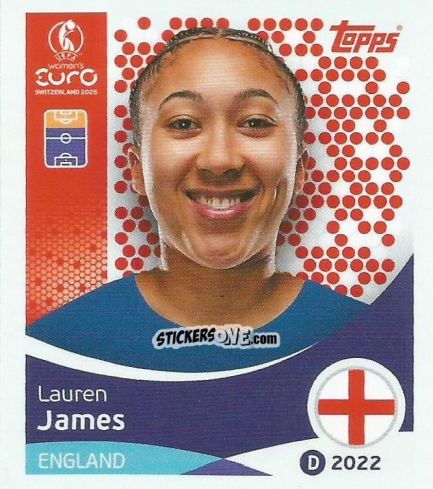 Sticker Lauren James - Uefa Women'S Euro 2025 n. 265 - Topps
