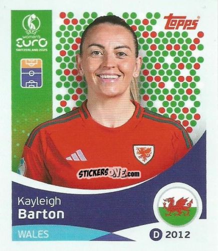 Figurina Kayleigh Barton - Uefa Women'S Euro 2025 n. 282 - Topps