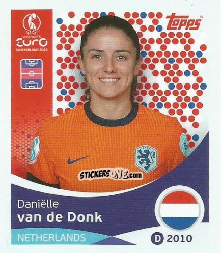 Sticker Danielle van de Donk - Uefa Women'S Euro 2025 n. 296 - Topps