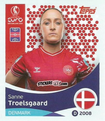 Figurina Sanne Troelsgaard - Uefa Women'S Euro 2025 n. 217 - Topps