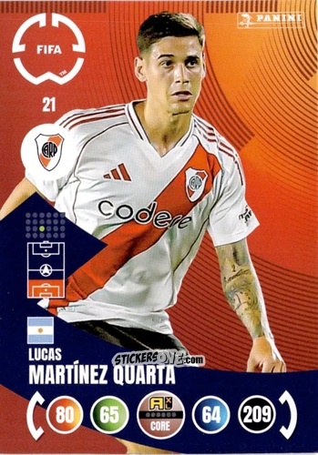 Figurina Lucas Martínez Quarta - FIFA Club World Cup 2025. Adrenalyn XL n. 21 - Panini