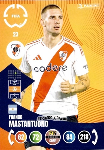 Figurina Franco Mastantuono - FIFA Club World Cup 2025. Adrenalyn XL n. 23 - Panini