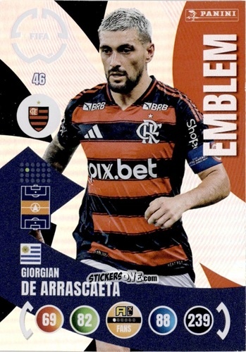 Sticker Giorgian de Arrascaeta - FIFA Club World Cup 2025. Adrenalyn XL n. 46 - Panini