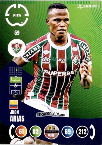 Sticker Jhon Arias - FIFA Club World Cup 2025. Adrenalyn XL n. 59 - Panini
