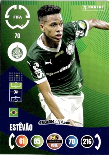 Figurina Estêvão - FIFA Club World Cup 2025. Adrenalyn XL n. 70 - Panini