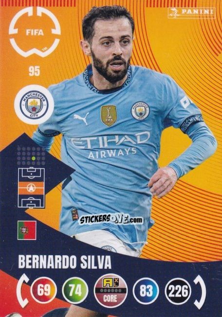 Cromo Bernardo Silva - FIFA Club World Cup 2025. Adrenalyn XL n. 95 - Panini