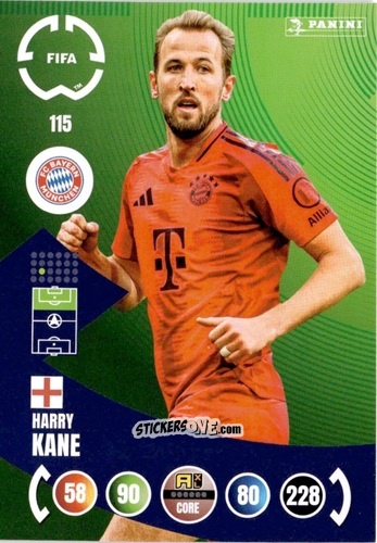 Sticker Harry Kane - FIFA Club World Cup 2025. Adrenalyn XL n. 115 - Panini