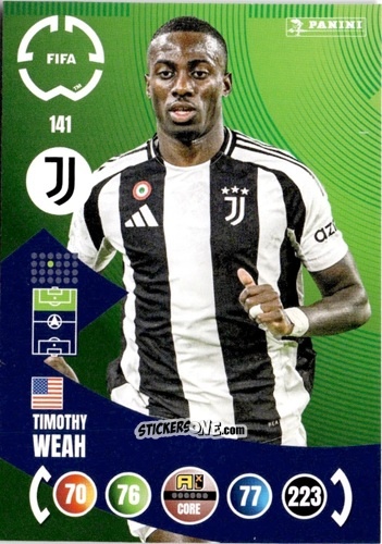 Figurina Timothy Weah - FIFA Club World Cup 2025. Adrenalyn XL n. 141 - Panini