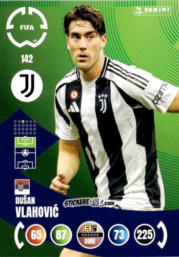 Figurina Dušan Vlahović - FIFA Club World Cup 2025. Adrenalyn XL n. 142 - Panini