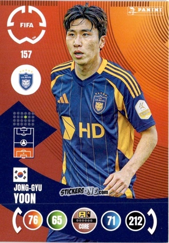 Sticker Jong-Gyu Yoon - FIFA Club World Cup 2025. Adrenalyn XL n. 157 - Panini