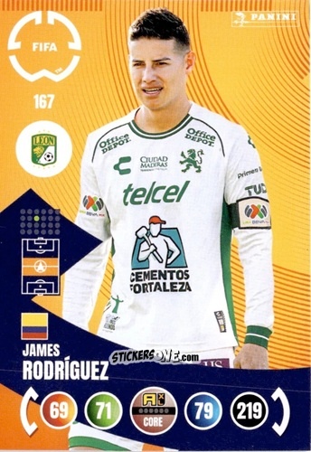 Sticker James Rodríguez - FIFA Club World Cup 2025. Adrenalyn XL n. 167 - Panini