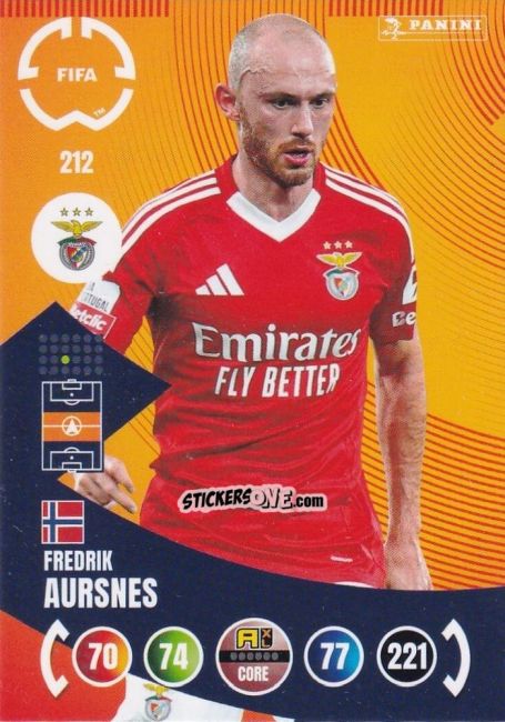 Cromo Fredrik Aursnes - FIFA Club World Cup 2025. Adrenalyn XL n. 212 - Panini