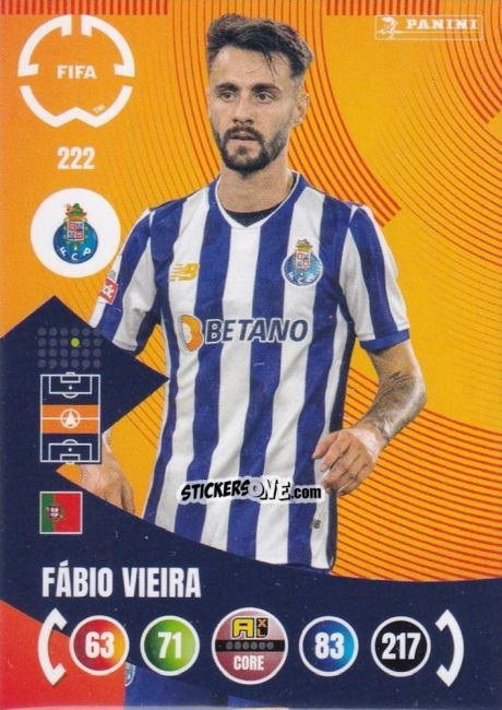 Cromo Fábio Vieira - FIFA Club World Cup 2025. Adrenalyn XL n. 222 - Panini