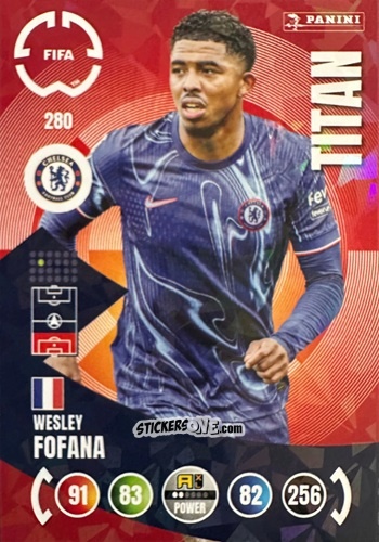 Sticker Wesley Fofana - FIFA Club World Cup 2025. Adrenalyn XL n. 280 - Panini