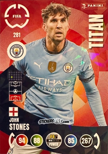 Figurina John Stones - FIFA Club World Cup 2025. Adrenalyn XL n. 281 - Panini