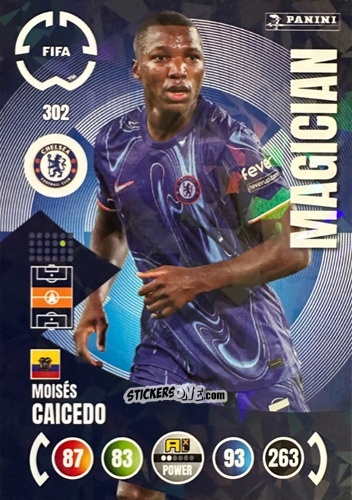 Sticker Moisés Caicedo - FIFA Club World Cup 2025. Adrenalyn XL n. 302 - Panini