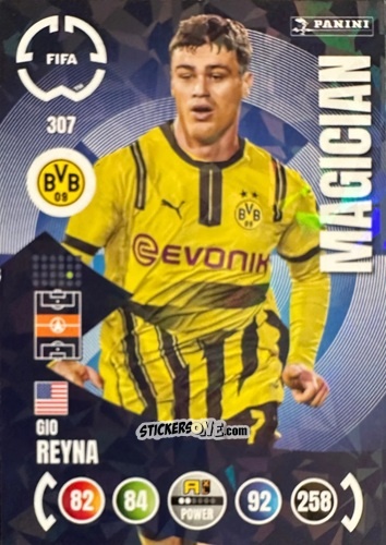 Sticker Gio Reyna - FIFA Club World Cup 2025. Adrenalyn XL n. 307 - Panini