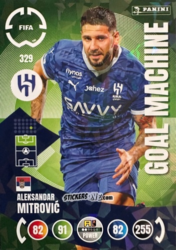 Figurina Aleksandar Mitrović - FIFA Club World Cup 2025. Adrenalyn XL n. 329 - Panini