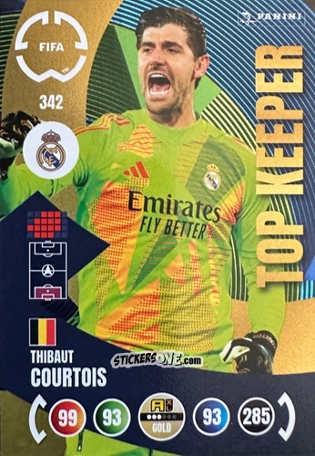 Figurina Thibaut Courtois - FIFA Club World Cup 2025. Adrenalyn XL n. 342 - Panini