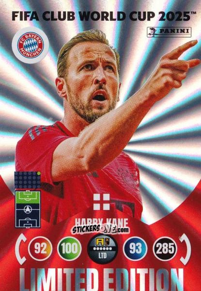 Sticker Harry Kane - FIFA Club World Cup 2025. Adrenalyn XL n. LE-HK - Panini