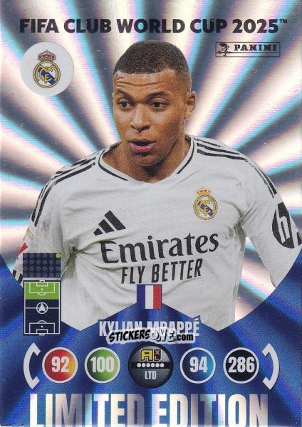 Sticker Kylian Mbappé - FIFA Club World Cup 2025. Adrenalyn XL n. LE-KM - Panini